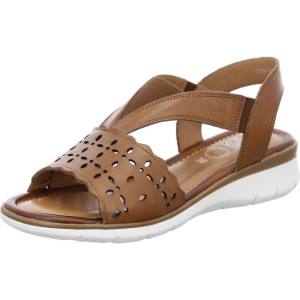 Ara Shoes Wedge Kreta Cognac Women's Sandals Brown | ARA634BMI