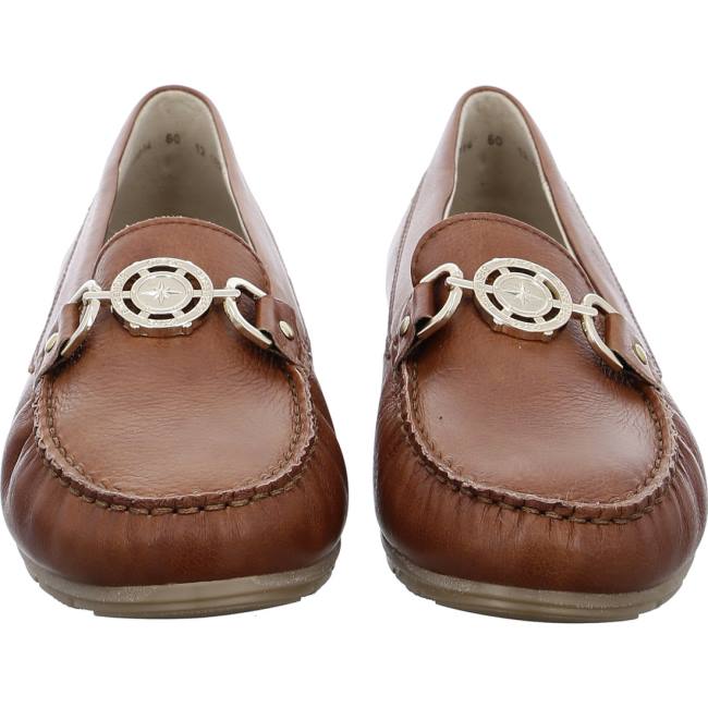 Ara Shoes Alabama Cognac Women's Loafers Brown | ARA046FAC