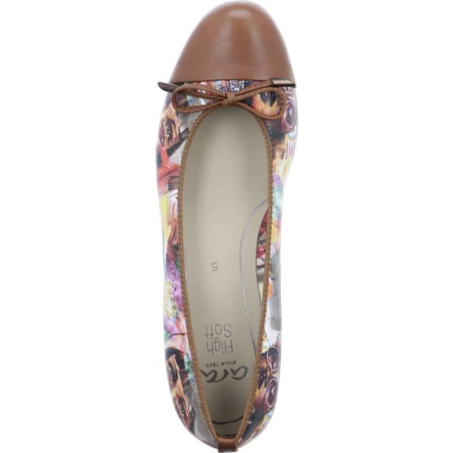 Ara Shoes Ballet Pumps Bari Cognac Women's Ballerina Multicolor | ARA750YKJ