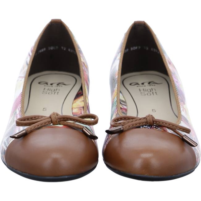 Ara Shoes Ballet Pumps Bari Cognac Women's Ballerina Multicolor | ARA750YKJ