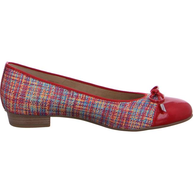 Ara Shoes Ballet Pumps Bari Rosso Multi Women's Ballerina Red | ARA340KSN