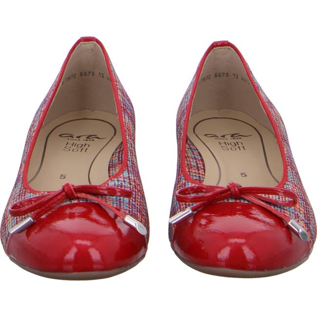 Ara Shoes Ballet Pumps Bari Rosso Multi Women's Ballerina Red | ARA340KSN