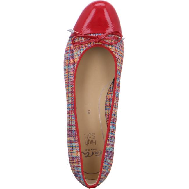 Ara Shoes Ballet Pumps Bari Rosso Multi Women's Ballerina Red | ARA340KSN