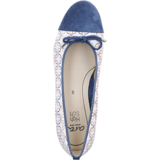 Ara Shoes Ballet Pumps Bari Women's Ballerina Blue / White | ARA682BPA