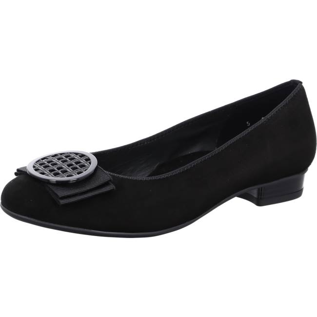 Ara Shoes Ballet Pumps Bari Women\'s Ballerina Black | ARA918VHU