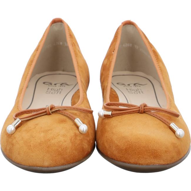 Ara Shoes Ballet Pumps Sardinia Ambra Women's Ballerina Brown | ARA170THK