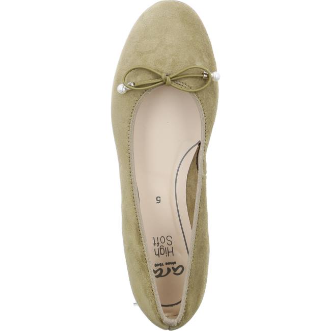 Ara Shoes Ballet Pumps Sardinia Khaki Women's Ballerina Green | ARA245FCI