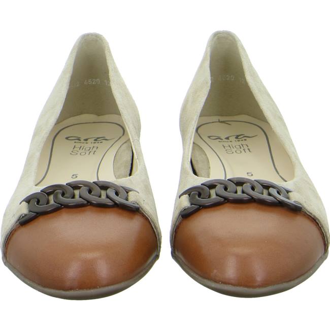 Ara Shoes Ballet Pumps Sardinia Sand Brandy Women's Ballerina Brown | ARA185NKC