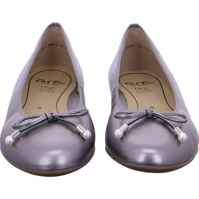 Ara Shoes Ballet Pumps Sardinia Tin Women's Ballerina Grey | ARA319QIB