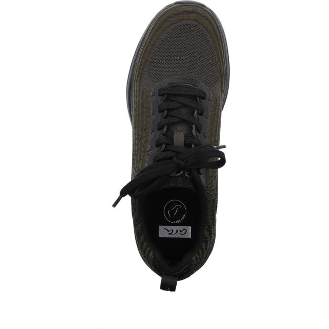 Ara Shoes Chicago Oliv-black Men's Trainers Green | ARA598MXT