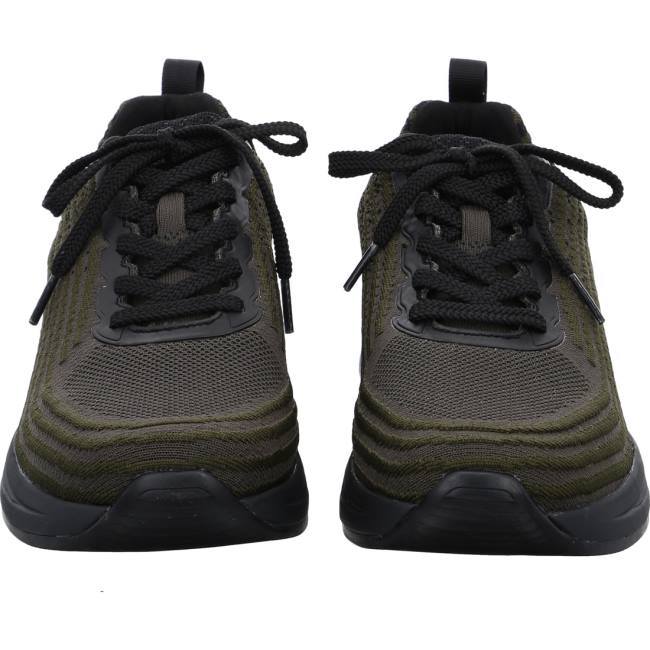 Ara Shoes Chicago Oliv-black Men's Trainers Green | ARA598MXT