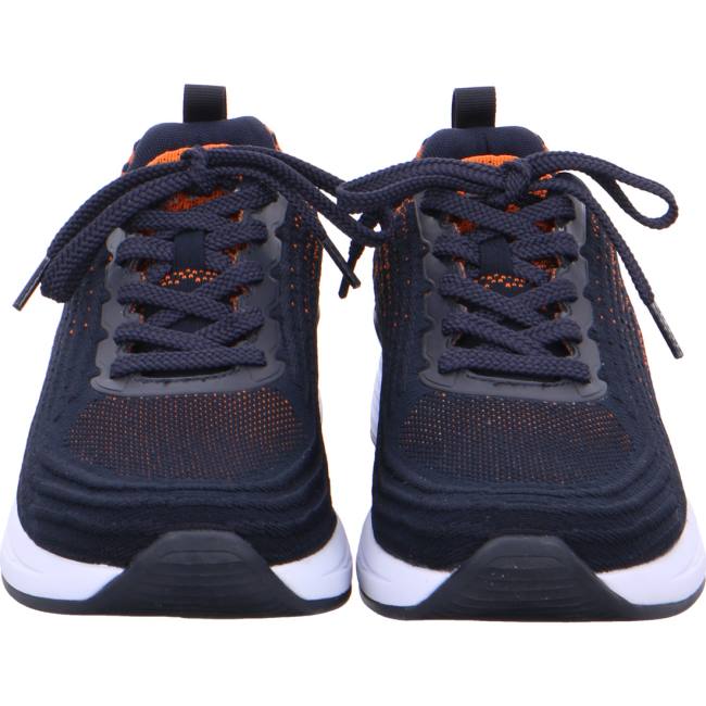 Ara Shoes Chicago Orange Men's Trainers Blue | ARA431XWQ