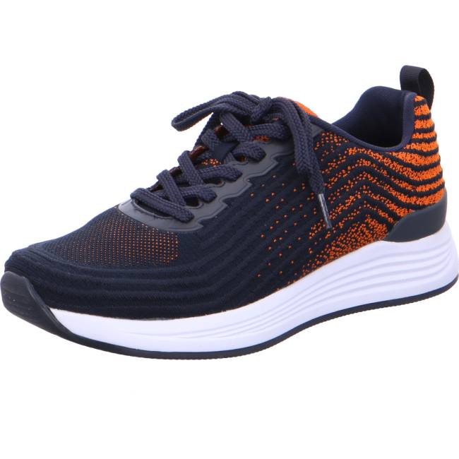 Ara Shoes Chicago Orange Men\'s Trainers Blue | ARA431XWQ