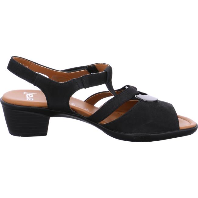 Ara Shoes Heeled Lugano Women's Sandals Black | ARA016QEK