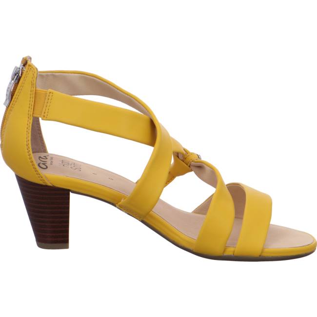 Ara Shoes Heeled Rosso Sun Women's Sandals Yellow | ARA701LRK