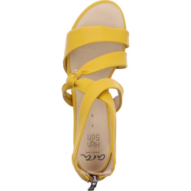 Ara Shoes Heeled Rosso Sun Women's Sandals Yellow | ARA701LRK