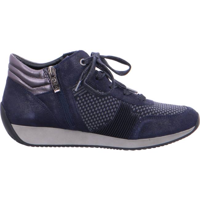 Ara Shoes High Top Lissabon Women's Trainers Blue | ARA783QJL