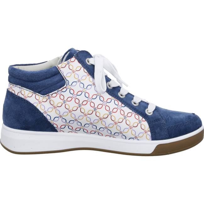 Ara Shoes High Top Rom Capri Multi Women's Trainers Blue | ARA614LNX