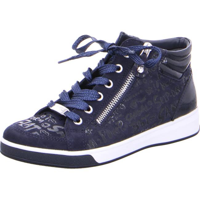 Ara Shoes High Top Rom Navy Women\'s Trainers Blue | ARA214PEU