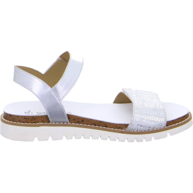 Ara Shoes Kent-sport Nebbia Silver Women's Sandals White | ARA580FXA