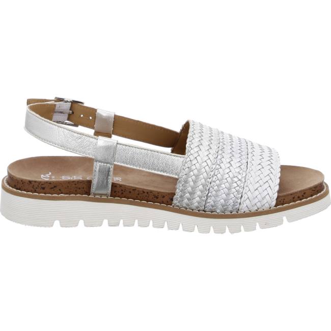 Ara Shoes Kent-sport Silver Women's Sandals White | ARA257ZSE