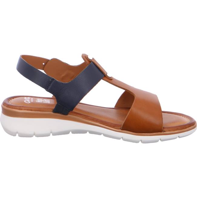 Ara Shoes Kreta Cognac-blue Women's Sandals Brown | ARA325XWQ