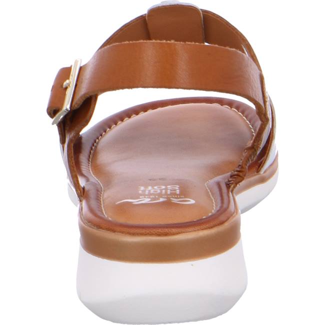 Ara Shoes Kreta Cognac-white Women's Sandals White | ARA625YPJ