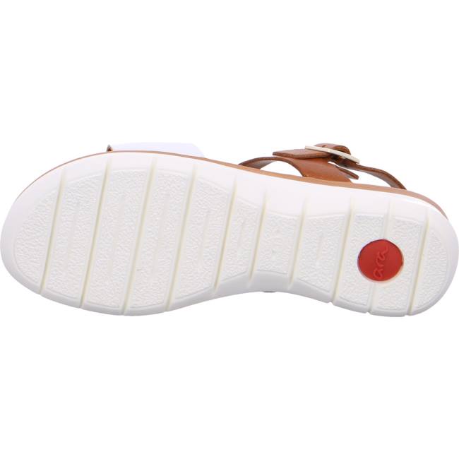 Ara Shoes Kreta Cognac-white Women's Sandals White | ARA625YPJ