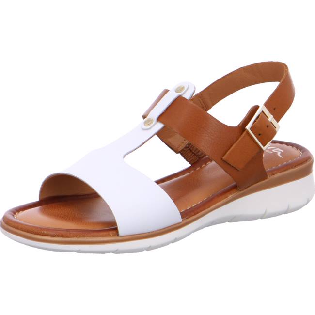 Ara Shoes Kreta Cognac-white Women\'s Sandals White | ARA625YPJ