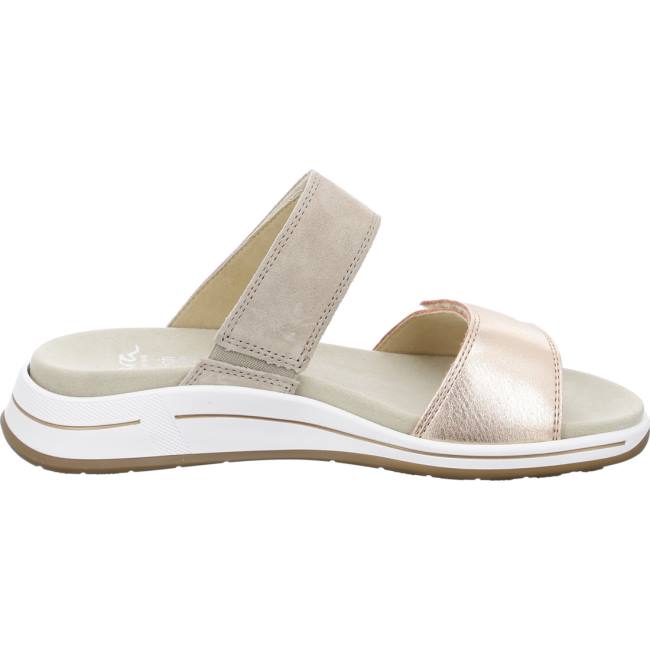 Ara Shoes Osaka Gold Sand Women's Mules Beige | ARA073PHA