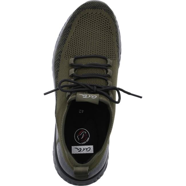 Ara Shoes San Diego Olive-black Men's Trainers Green | ARA649HNJ