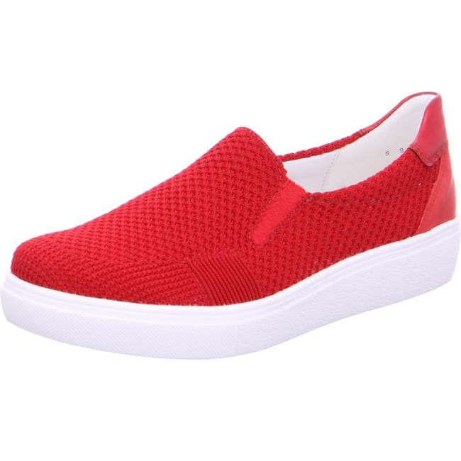 Ara Shoes Slip-ons New York Women\'s Loafers Red | ARA186OAQ