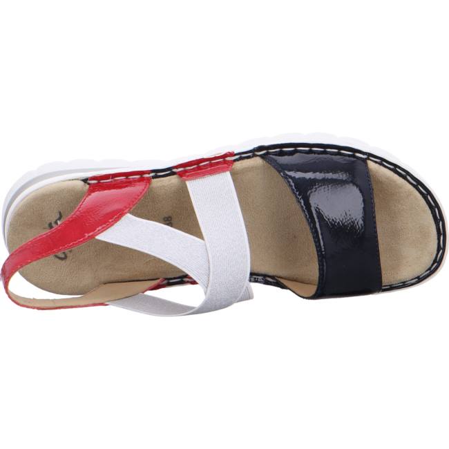 Ara Shoes Tampa Navy Rosso Women's Sandals White / Black / Red | ARA654AXY