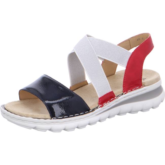 Ara Shoes Tampa Navy Rosso Women\'s Sandals White / Black / Red | ARA654AXY