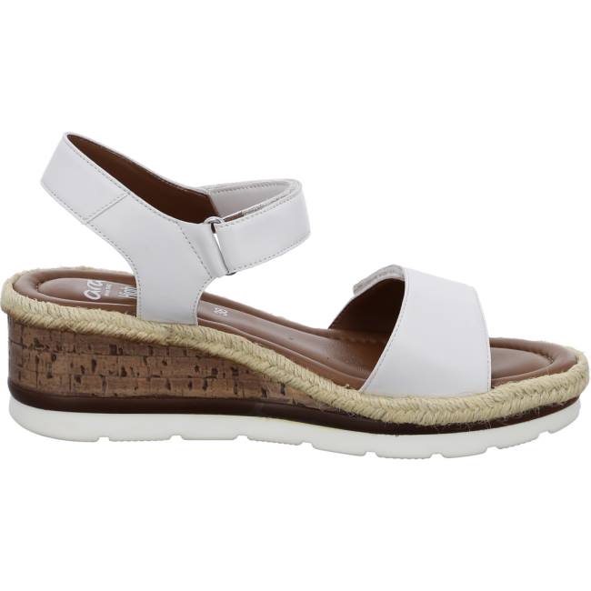 Ara Shoes Wedge Cadiz Women's Sandals White | ARA789MZV