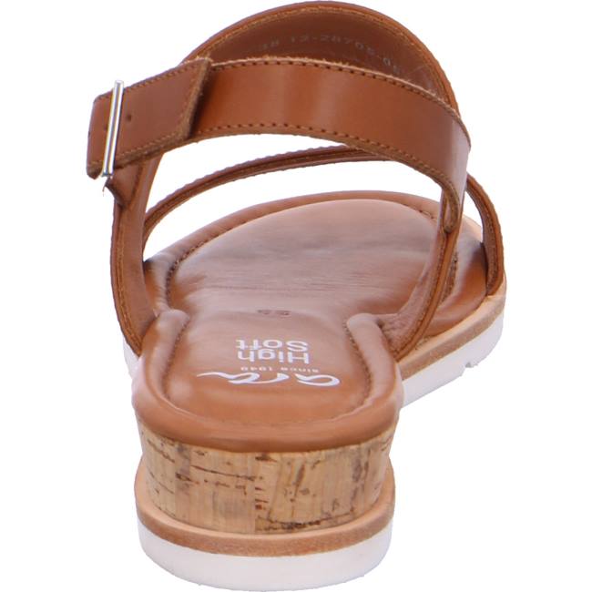 Ara Shoes Wedge Carmel Cognac Women's Sandals Brown | ARA836XKM