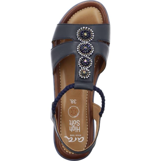 Ara Shoes Wedge Kreta Women's Sandals Blue | ARA851DMZ