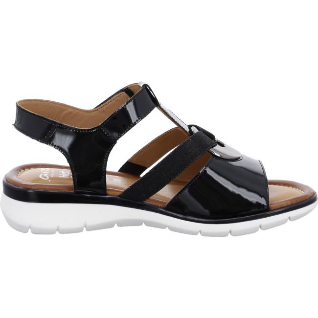 Ara Shoes Wedge Kreta Women's Sandals Black | ARA874SGD