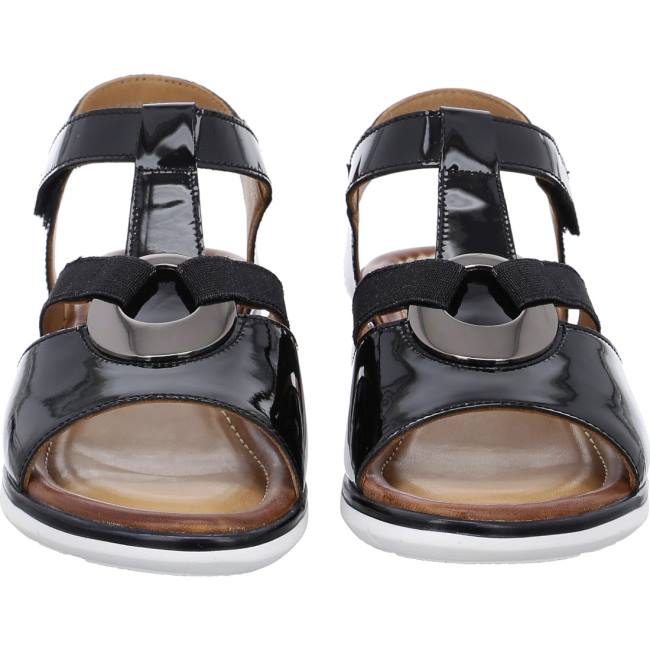 Ara Shoes Wedge Kreta Women's Sandals Black | ARA874SGD