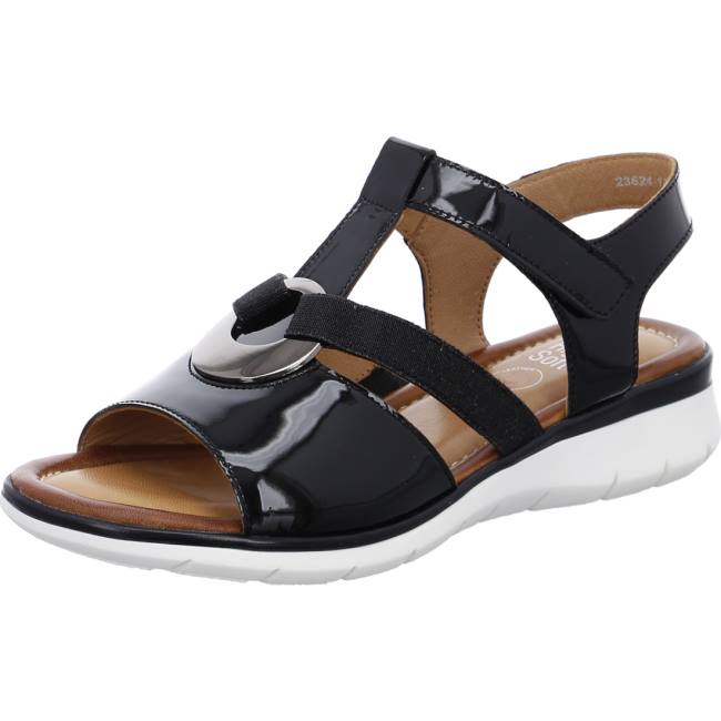 Ara Shoes Wedge Kreta Women\'s Sandals Black | ARA874SGD