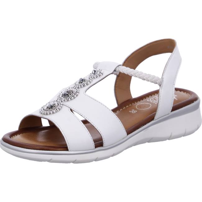 Ara Shoes Wedge Kreta Women\'s Sandals White | ARA569EYL