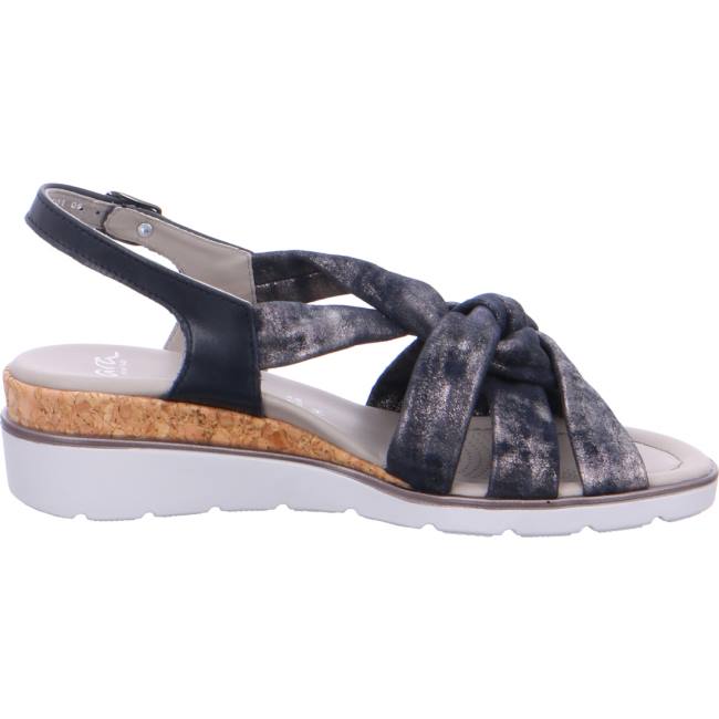 Ara Shoes Wedge Lugano Women's Sandals Blue | ARA891ITE