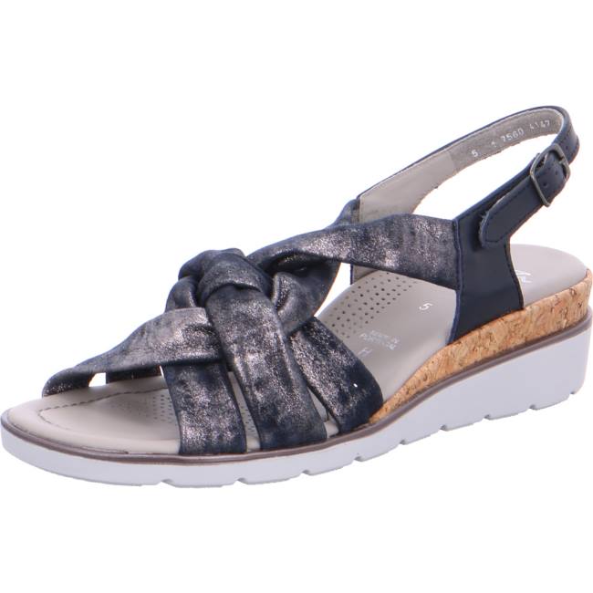 Ara Shoes Wedge Lugano Women\'s Sandals Blue | ARA891ITE