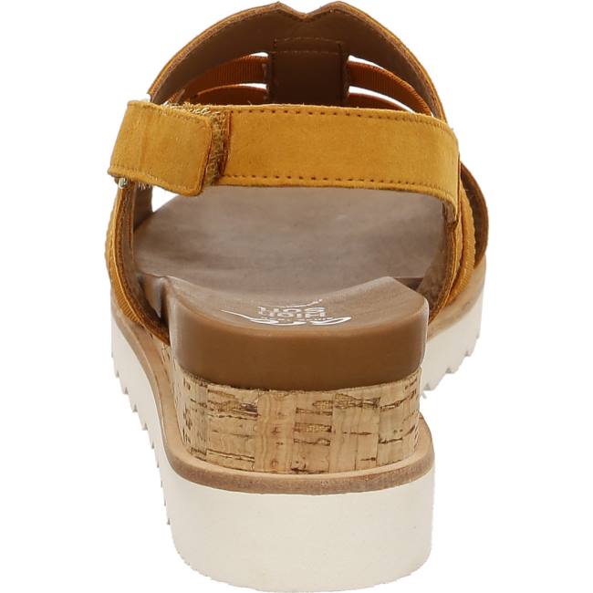 Ara Shoes Wedge Valencia Ochre Women's Sandals Brown | ARA204UHZ