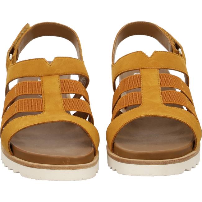 Ara Shoes Wedge Valencia Ochre Women's Sandals Brown | ARA204UHZ