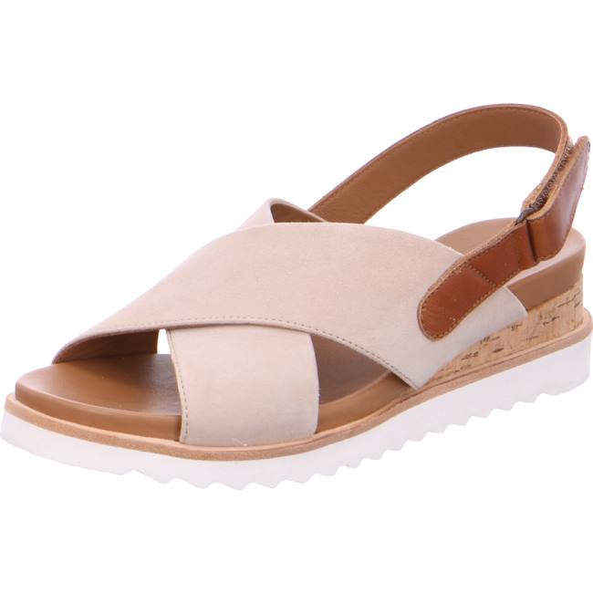 Ara Shoes Wedge Valencia Sand Women\'s Sandals Beige | ARA578TYR