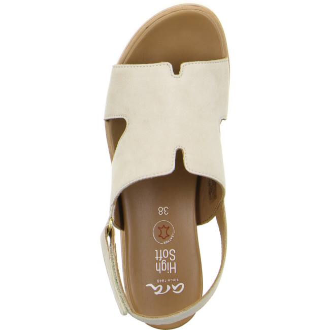 Ara Shoes Wedge Valencia Sand Women's Sandals Beige | ARA692LNF