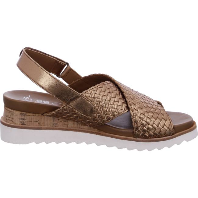 Ara Shoes Wedge Valencia Whisky Women's Sandals Brown | ARA952GNW