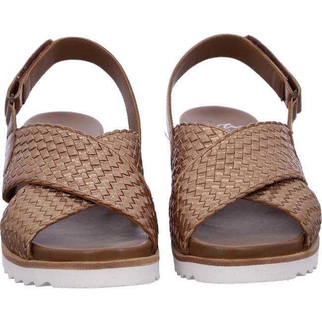 Ara Shoes Wedge Valencia Whisky Women's Sandals Brown | ARA952GNW