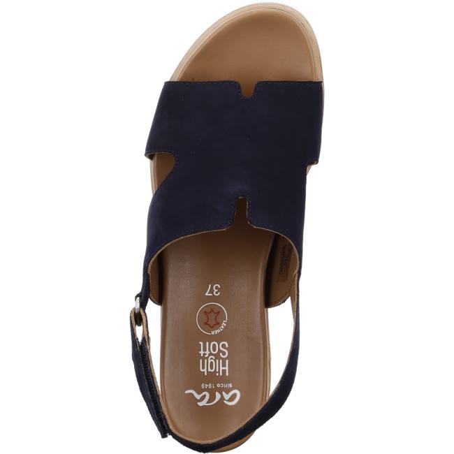 Ara Shoes Wedge Valencia Women's Sandals Blue | ARA385VQX